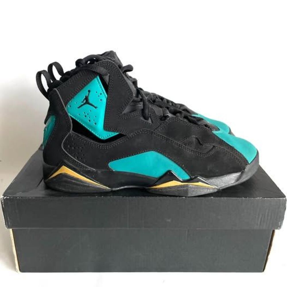 Jordan True Flight GG "Black Rio Teal" sneakers. Youth 6.5 turquoise color